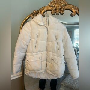 Zara Girls White Hooded Puffer Jacket – Size 11/12